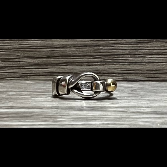 Tiffany & Co. Jewelry - Vintage Tiffany &Co.  Sterling Silver/18K Hook & Eye Pinky Ring, Size 4.25